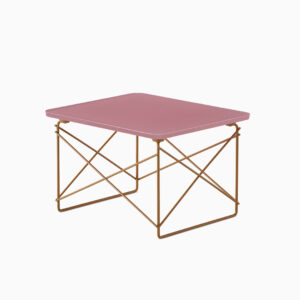 EAMES® Wire Base Low Table / Edición Especial HAY / Tapa Vidrio Pink / Base Toffee